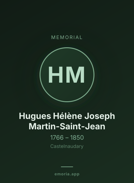 Memorial portrait of Hugues Hélène Joseph Martin-Saint-Jean