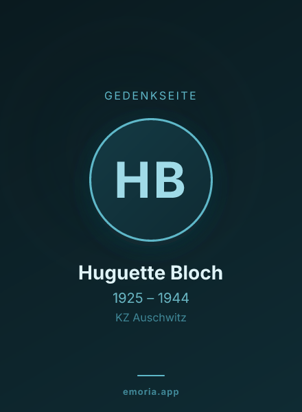 Gedenkportrait von Huguette Bloch