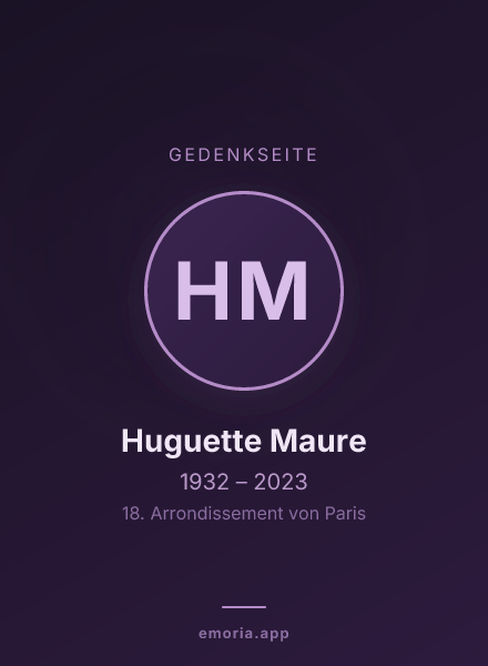 Gedenkportrait von Huguette Maure