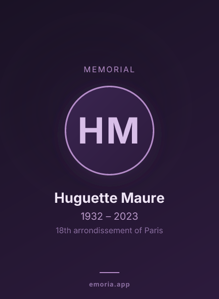 Memorial portrait of Huguette Maure