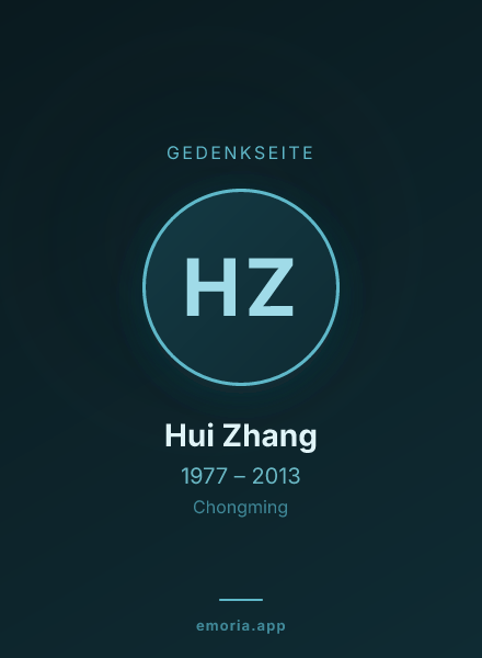 Gedenkportrait von Hui Zhang