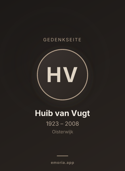 Gedenkportrait von Huib van Vugt
