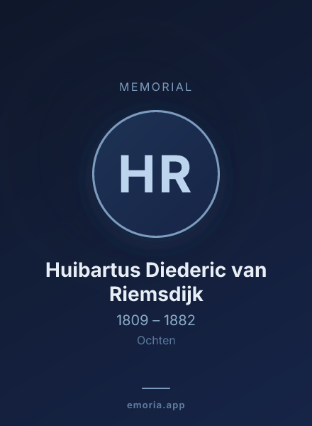Memorial portrait of Huibartus Diederic van Riemsdijk