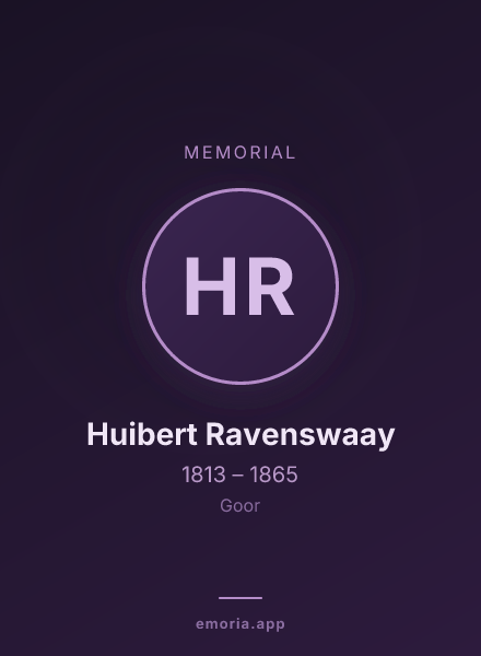 Memorial portrait of Huibert Ravenswaay