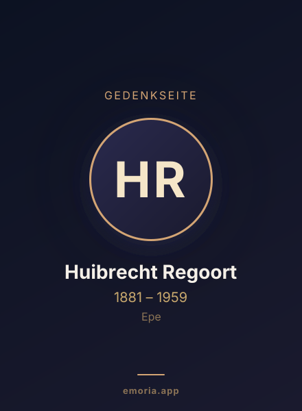 Gedenkportrait von Huibrecht Regoort