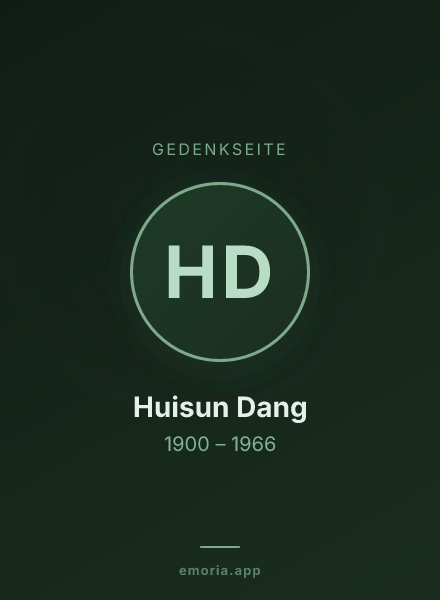 Gedenkportrait von Huisun Dang