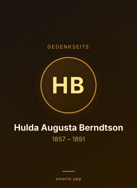 Gedenkportrait von Hulda Augusta Berndtson