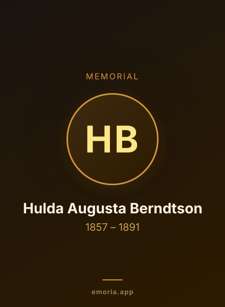 Memorial portrait of Hulda Augusta Berndtson