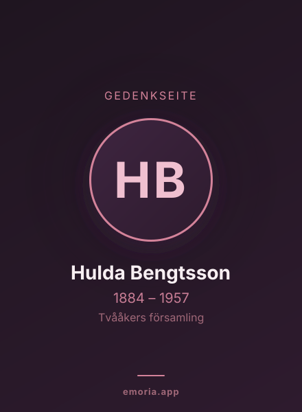 Gedenkportrait von Hulda Bengtsson
