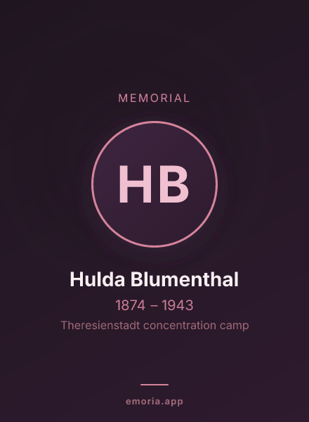 Memorial portrait of Hulda Blumenthal