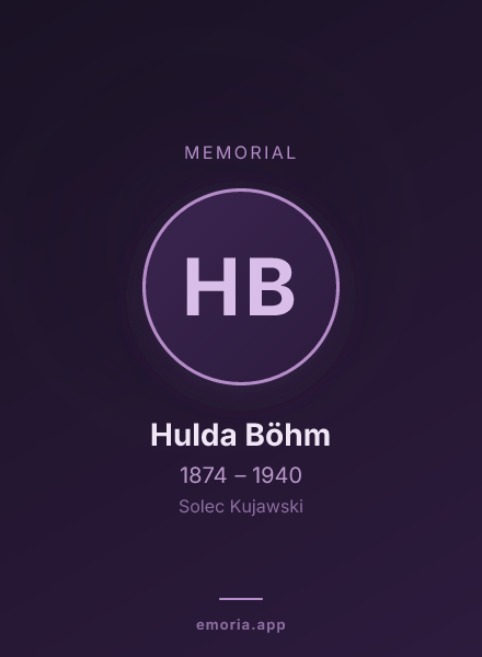Memorial portrait of Hulda Böhm