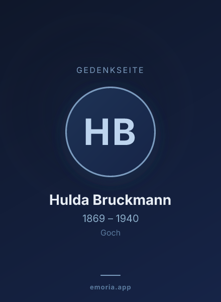 Gedenkportrait von Hulda Bruckmann