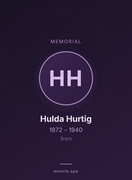 Memorial portrait of Hulda Hurtig