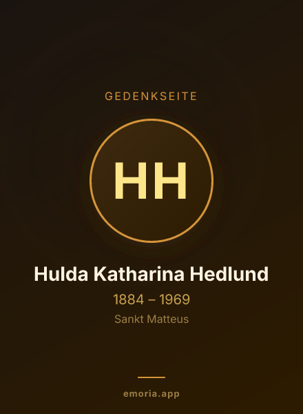 Gedenkportrait von Hulda Katharina Hedlund