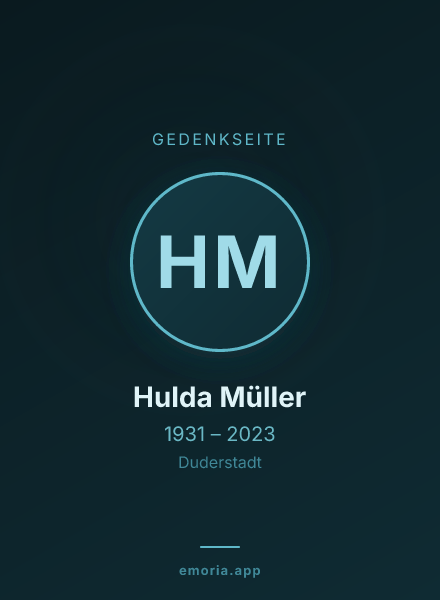 Gedenkportrait von Hulda Müller