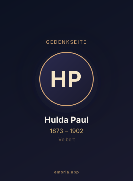 Gedenkportrait von Hulda Paul