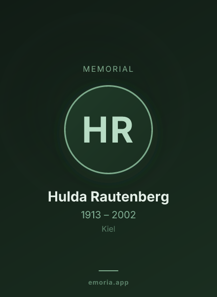 Memorial portrait of Hulda Rautenberg