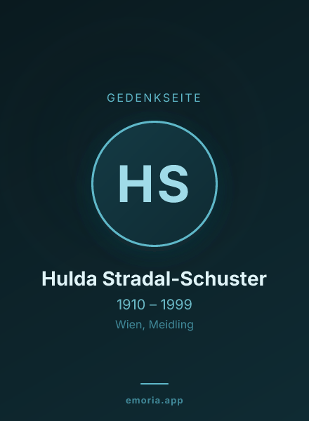 Gedenkportrait von Hulda Stradal-Schuster