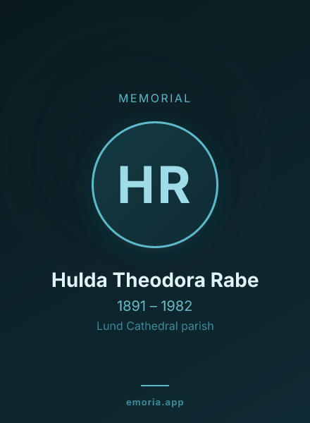 Memorial portrait of Hulda Theodora Rabe
