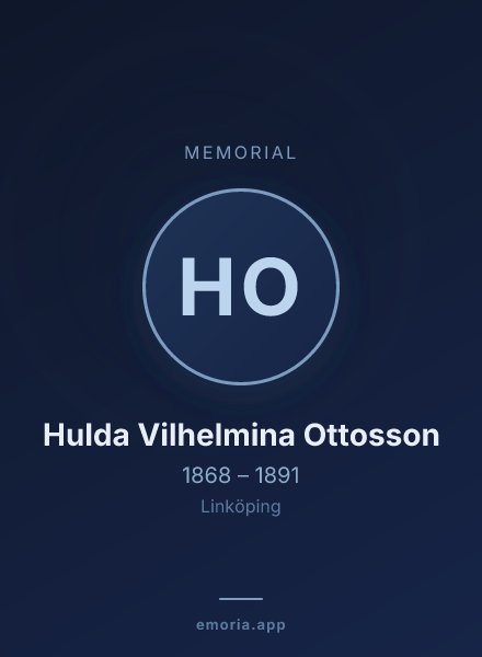 Memorial portrait of Hulda Vilhelmina Ottosson