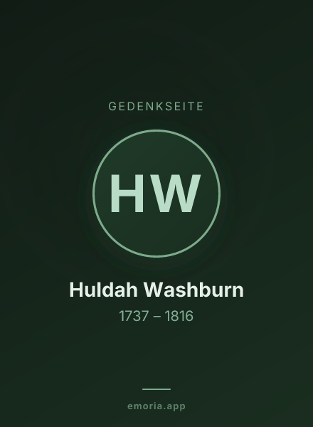 Gedenkportrait von Huldah Washburn