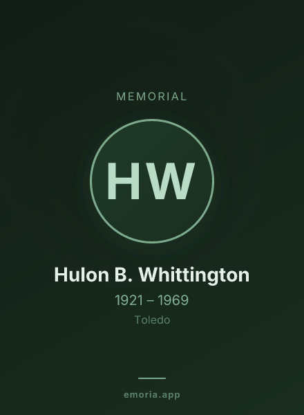 Memorial portrait of Hulon B. Whittington