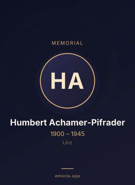 Memorial portrait of Humbert Achamer-Pifrader