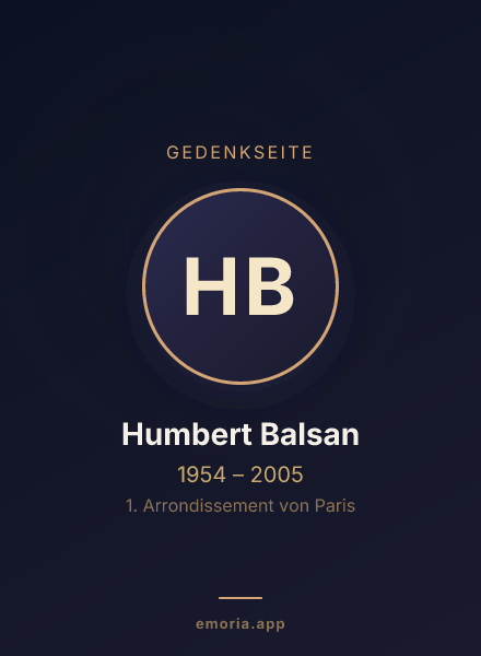 Gedenkportrait von Humbert Balsan