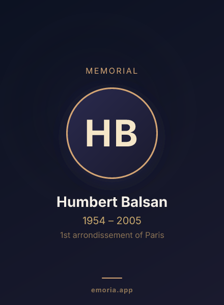 Memorial portrait of Humbert Balsan