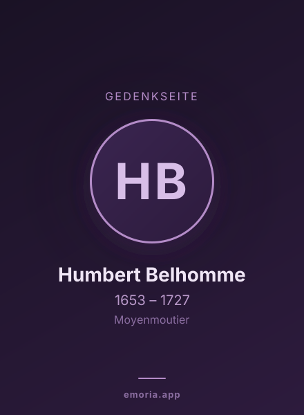 Gedenkportrait von Humbert Belhomme