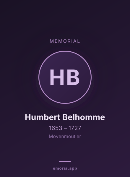 Memorial portrait of Humbert Belhomme