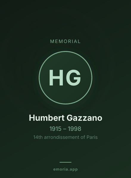 Memorial portrait of Humbert Gazzano