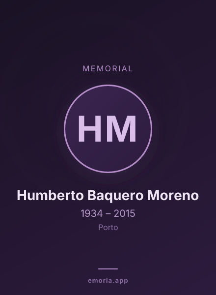 Memorial portrait of Humberto Baquero Moreno
