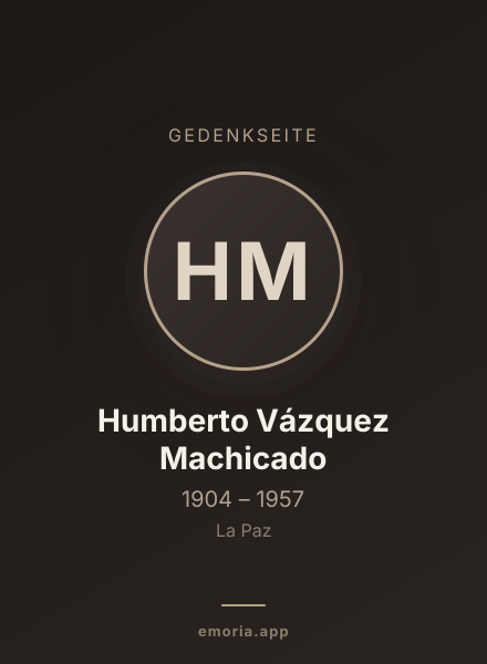 Gedenkportrait von Humberto Vázquez Machicado