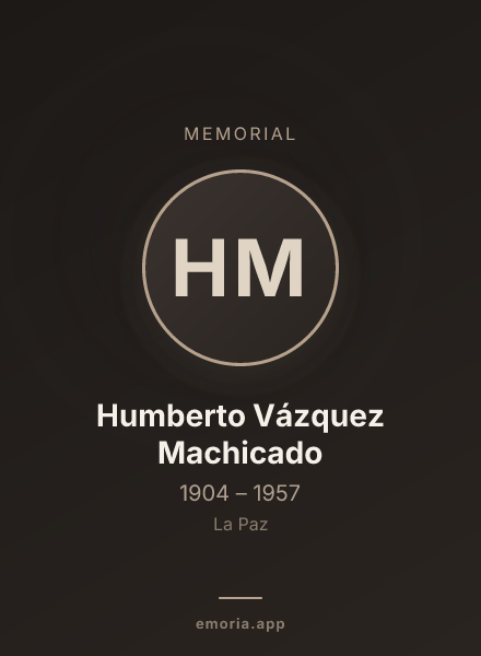 Memorial portrait of Humberto Vázquez Machicado
