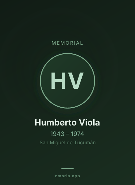 Memorial portrait of Humberto Viola