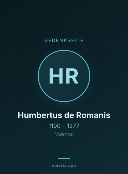 Gedenkportrait von Humbertus de Romanis