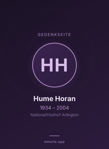 Gedenkportrait von Hume Horan