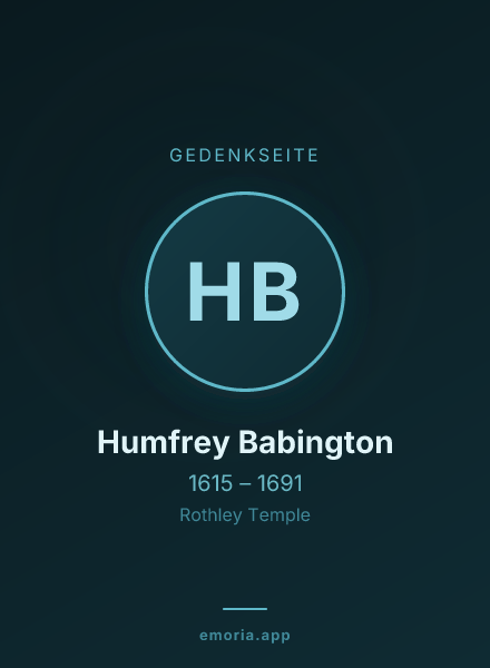 Gedenkportrait von Humfrey Babington