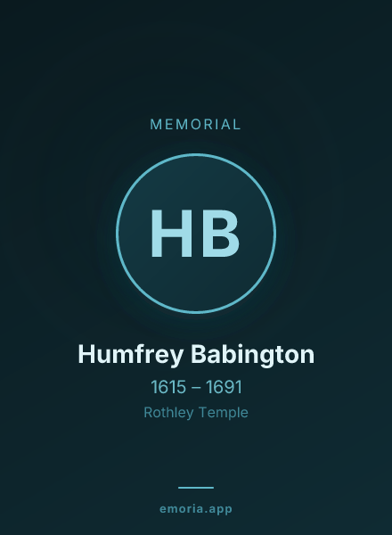 Memorial portrait of Humfrey Babington