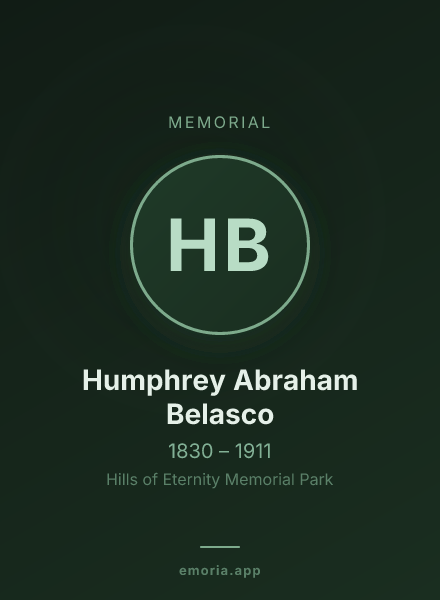 Memorial portrait of Humphrey Abraham Belasco