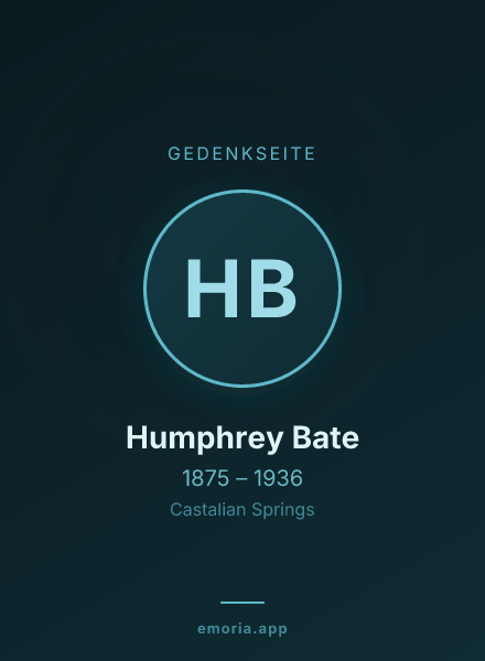 Gedenkportrait von Humphrey Bate