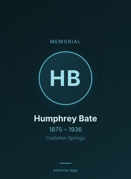 Memorial portrait of Humphrey Bate
