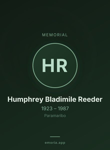 Memorial portrait of Humphrey Bladimile Reeder