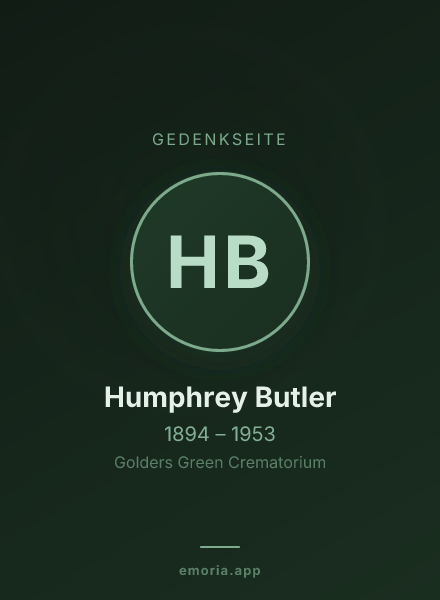 Gedenkportrait von Humphrey Butler
