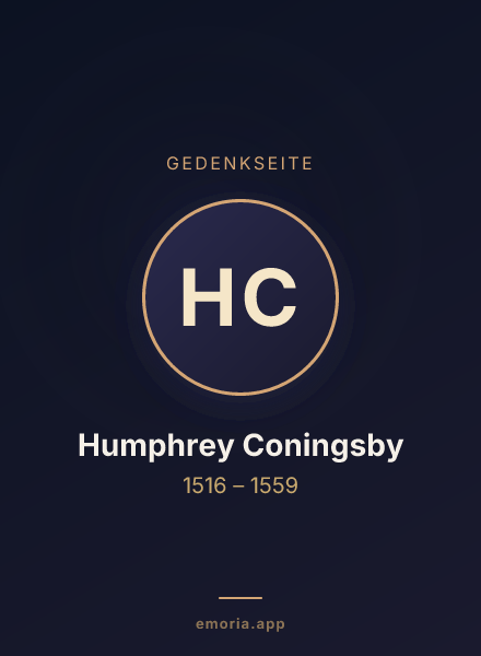 Gedenkportrait von Humphrey Coningsby