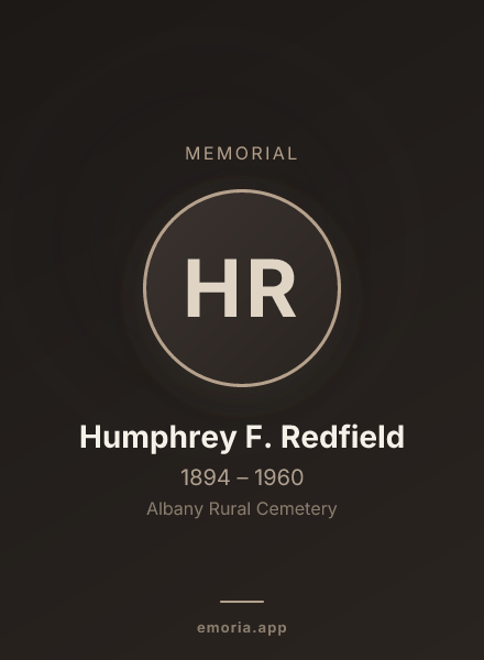 Memorial portrait of Humphrey F. Redfield