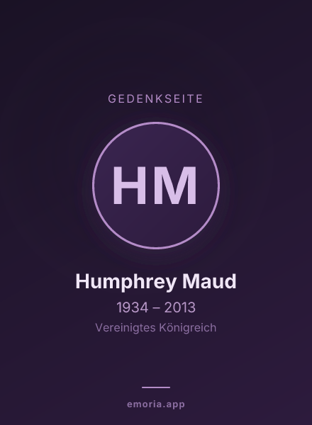 Gedenkportrait von Humphrey Maud