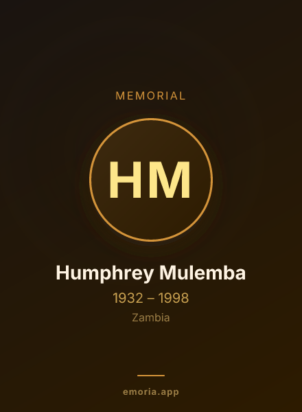Memorial portrait of Humphrey Mulemba