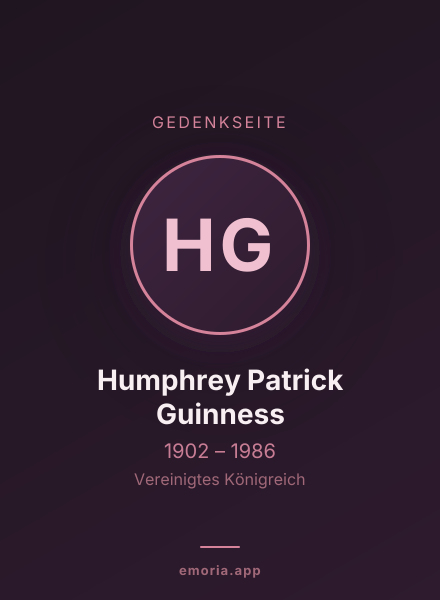 Gedenkportrait von Humphrey Patrick Guinness